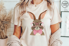 Faux Embroidery Vintage Easter Bunny|Rabbit with Glasses Product Image 4
