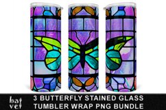 Stained Glass Tumbler Bundle | Butterfly Tumbler PNG Bundle Product Image 4