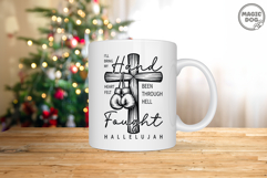 Christian Boxing Cross with Gloves Hallelujah Faith Quote Product Image 4