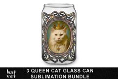 Queen Cat Glass Can Sublimation Bundle | Royal Cat Portrait Product Image 4