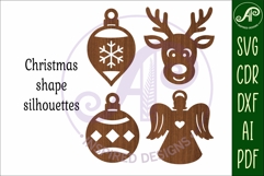 Christmas shape silhouette laser cut outs SVG file 2 Product Image 4