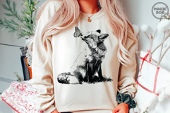 Retro Fox and Butterfly|Cute Baby Fox and Butterfly|Wildlife Product Image 3