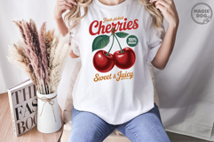 Vintages Retro Cherry Exotic Fruit Lover|Cherry Graphic PNG Product Image 4