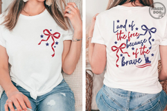 Land of the Free Because of the Brave|Coquette USA Bow SVG Product Image 4