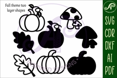 Fall shape two layer laser cut outs SVG file d2 Product Image 4