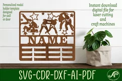 Jiu Jitsu female medal holder Name svg laser cut template Product Image 1