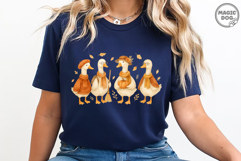 Fall Goose|Cozy Season Fall Gooses|Retro Autumn Goose PNG Product Image 4
