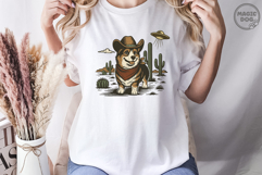 Vintage Corgi Cowboy|Retro Western Dog |Funny UFO Alien Product Image 4