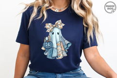 Patchwork Ghost Spooky Halloween|Blue Denim Ghost Coquette Product Image 4