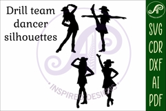 Drill Team Dancer silhouette laser cut outs SVG 2 Product Image 4