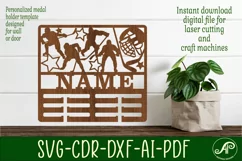 Ice Hockey medal holder Name svg laser cut template Product Image 1