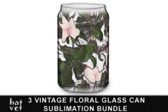 Vintage Floral Glass Can Bundle | Floral Glass Tumbler Wrap Product Image 4