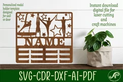 Male Gymnast medal holder Name svg laser cut template Product Image 1