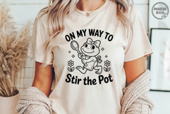 On My Way To Stir The Pot Funny Frog Meme Sarcastic Humor Product Image 4
