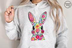 Faux Embroidery Floral Bunny|Funny Bunny Easter with Flowers Product Image 4