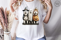 Halloween Ghost Siberian Husky Dog|Pumpkin Dog|Boo Dog PNG Product Image 4