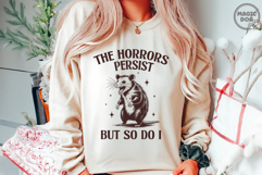The Horrors Persist But So Do I, Retro Opossum Mental Health Product Image 4