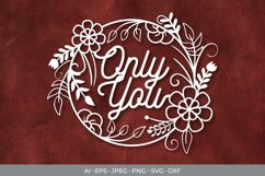 Floral Only You Papercut SVG Product Image 1