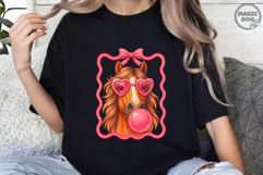 Horse Blowing Bubble Gum Coquette Frame|Sassy Farm Animal Product Image 4
