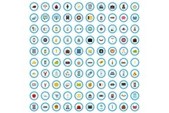 100 buying icons set, flat style Product Image 1