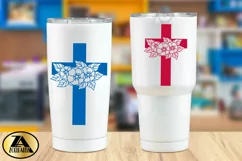 SVG-Flower Cross SVG PNG EPS DXF Cutting and Printing Files Product Image 3