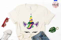 Mardi Gras Unicorn Face - Unicorn SVG EPS DXF PNG Product Image 2