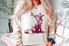 Retro Fox and Butterfly|Cute Baby Fox and Butterfly|Wildlife Product Image 4