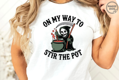 On My Way To Stir The Pot, Snarky Skeleton Trendy Halloween Product Image 5