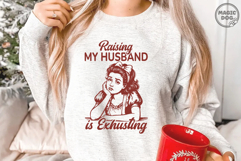 Raising My Husband Is Exhausting|Sarcastic Retro Wife SVG Product Image 5