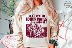 Let&#039;s Watch Horror Movies and Chill Retro Halloween Spooky Product Image 5