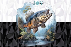 Bass Fish Clipart PNG Sublimation Design Product Image 5
