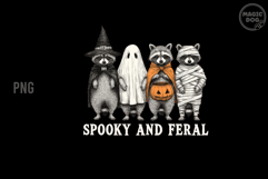 Retro Spooky and Feral Halloween Raccoon|Trick or Trash PNG Product Image 3