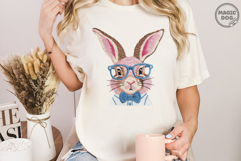 Faux Embroidery Vintage Easter Bunny|Rabbit with Glasses Product Image 4