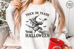 Trick or Trash Feral Halloween Raccoon| Spooky Witch Racoon Product Image 4