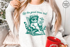 Let The Good Times Roll SVG|Retro Cat Summer|Tabby Cat Meme Product Image 5