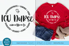 ICU Nurse SVG - a critical care unit nurse svg for crafts Product Image 1