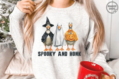 Spooky and Honk|Honk Or Treat Goose Halloween Ghost PNG Product Image 5