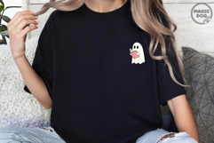 Ghost Book Nerd Halloween|Ghost Reading Spooky Bookworm SVG Product Image 4