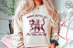Sorry Gotta Go The Vibes Are Off|Retro Cowboy Cat and Mouse Product Image 5