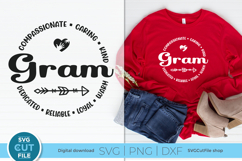 Gram svg - a Gram heart grandma svg for crafters Product Image 1