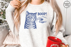Boop! Cat Finger Touching Nose SVG|Retro Cat Boop Product Image 5