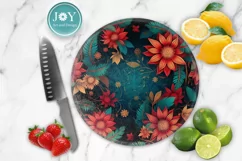 FLOWERS ROUND PNG CLIPART FOR DOOR HANGER, COASTERS AND MORE Product Image 5