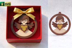Angel Ornament 3D Layered SVG | Christmas Cut File Product Image 5