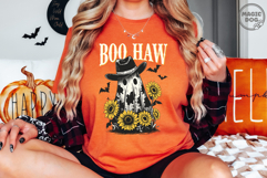 Boo Haw Cowboy Ghost Western Halloween Retro Fall Spooky SVG Product Image 5