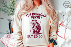 The Horrors Persist But So Do I, Retro Opossum Mental Health Product Image 5