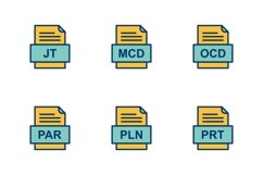 Set Of File Formats Icons Product Image 1