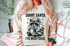 Sorry Santa I&#039;ve Been Feral Raccoon|Retro Raccoon Santa SVG Product Image 6