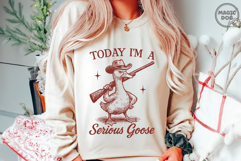 I&#039;m A Serious Goose|Retro Silly Goose With a Gun|Sarcastic Product Image 6