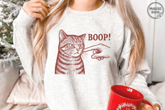 Boop! Cat Finger Touching Nose SVG|Retro Cat Boop Product Image 6