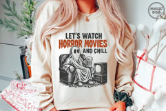 Let&#039;s Watch Horror Movies and Chill Retro Halloween Spooky Product Image 6